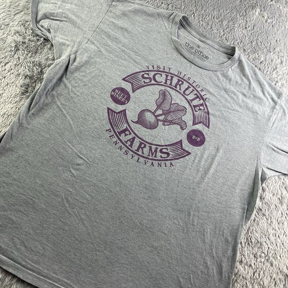 Schrute Farms Shirt Mens Extra Large Gray The Office Beet Winery BB Pennsylvania